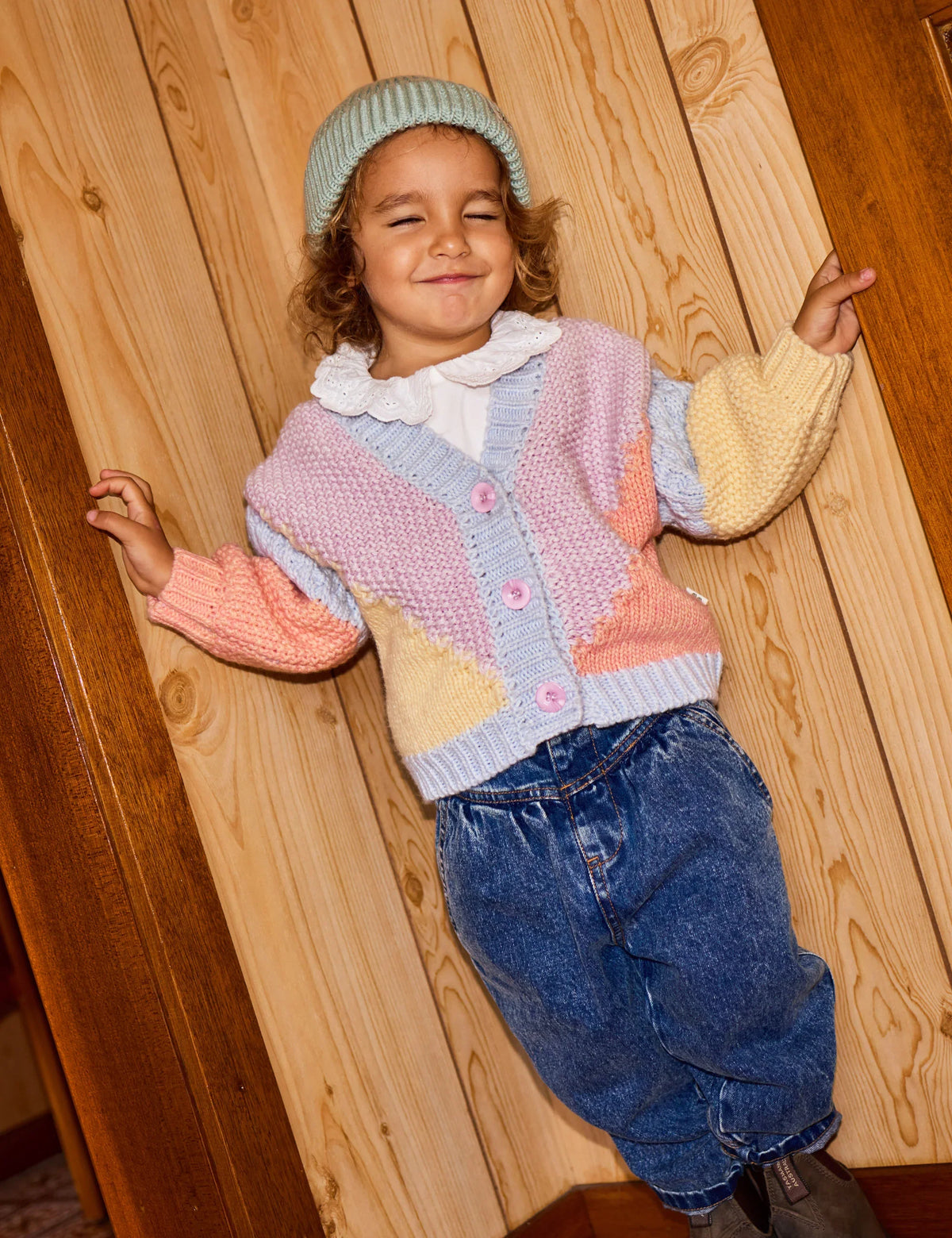 Colour Block Knit Cardigan