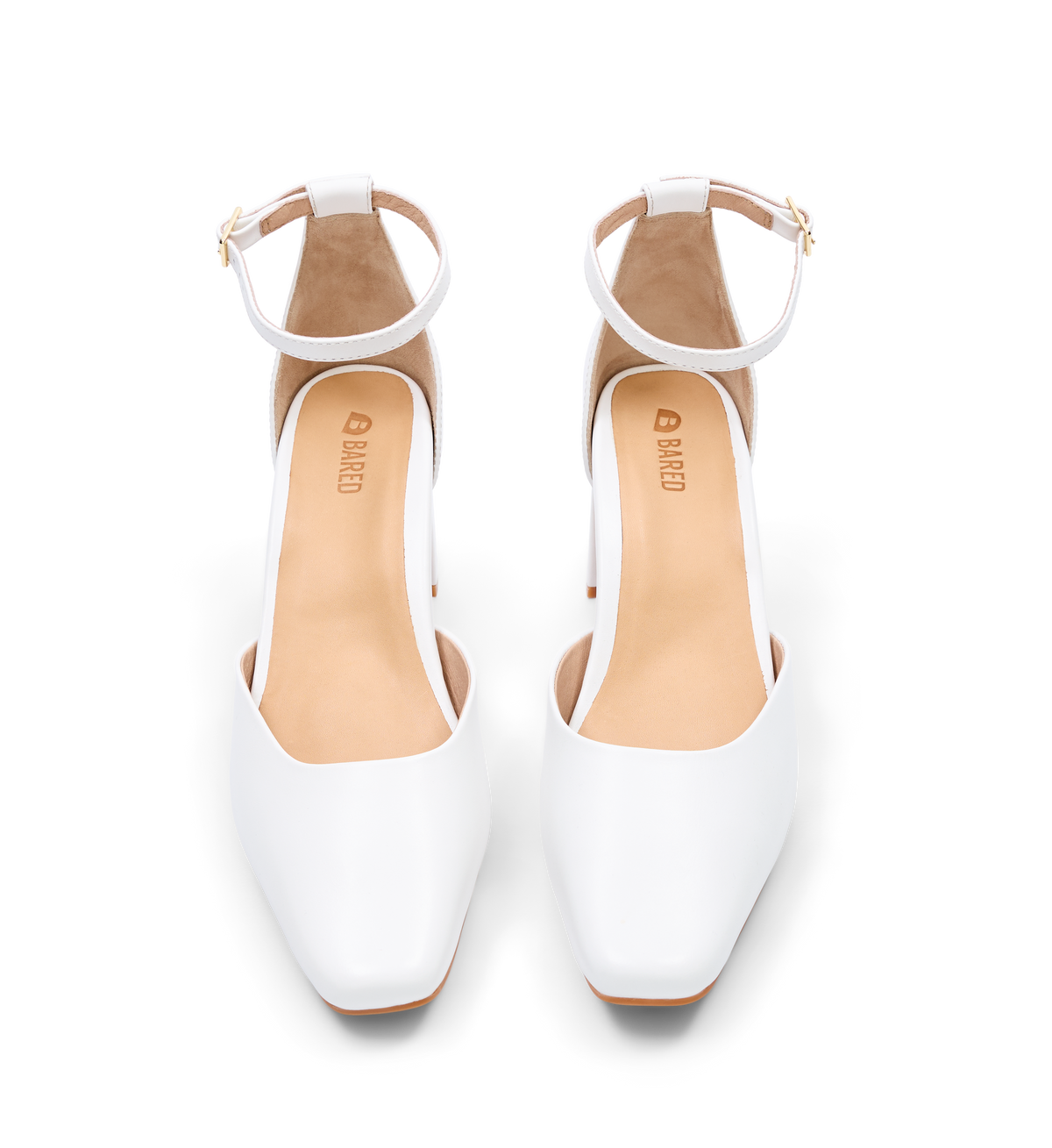 Gavilan White Leather Low Heels