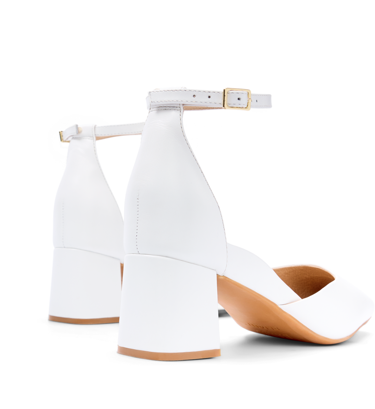 Gavilan White Leather Low Heels
