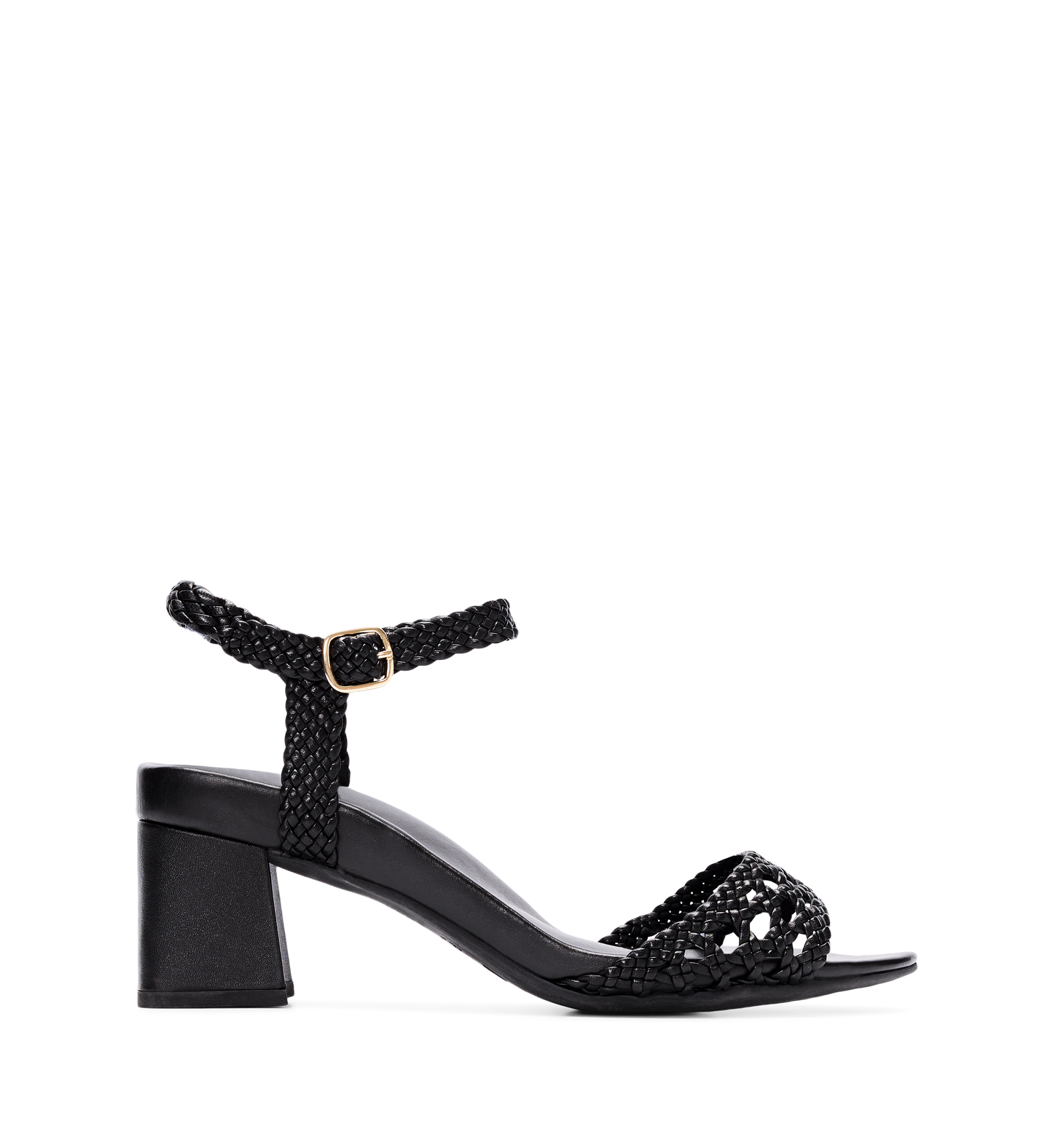 Geomalia Black Leather Low Heels