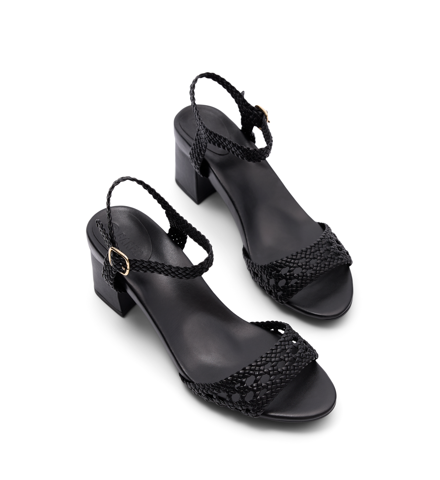 Geomalia Black Leather Low Heels