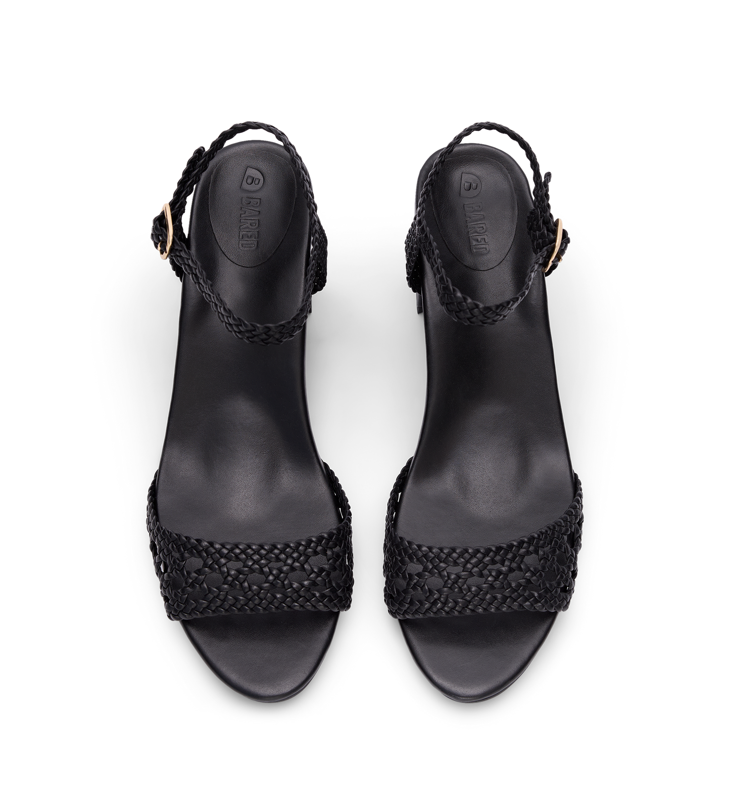 Geomalia Black Leather Low Heels