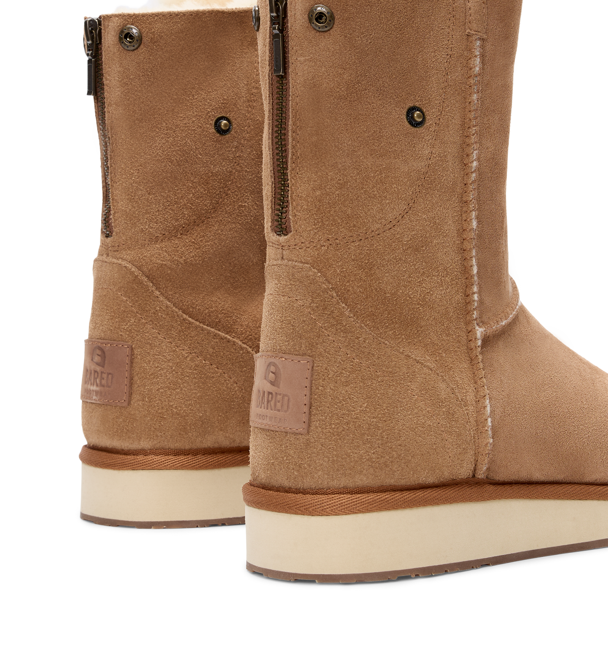 bared footwear boot slippers zipped up