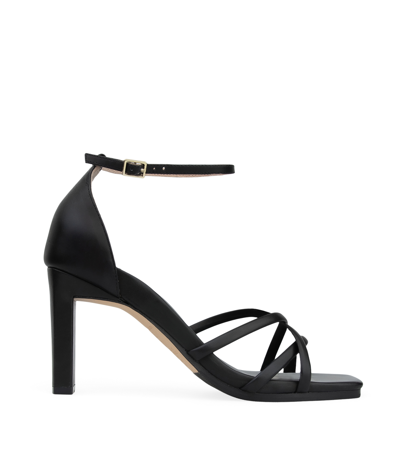 Greenlet Black Leather High Heels
