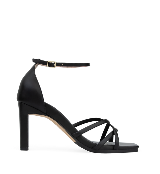 Greenlet Black Leather High Heels