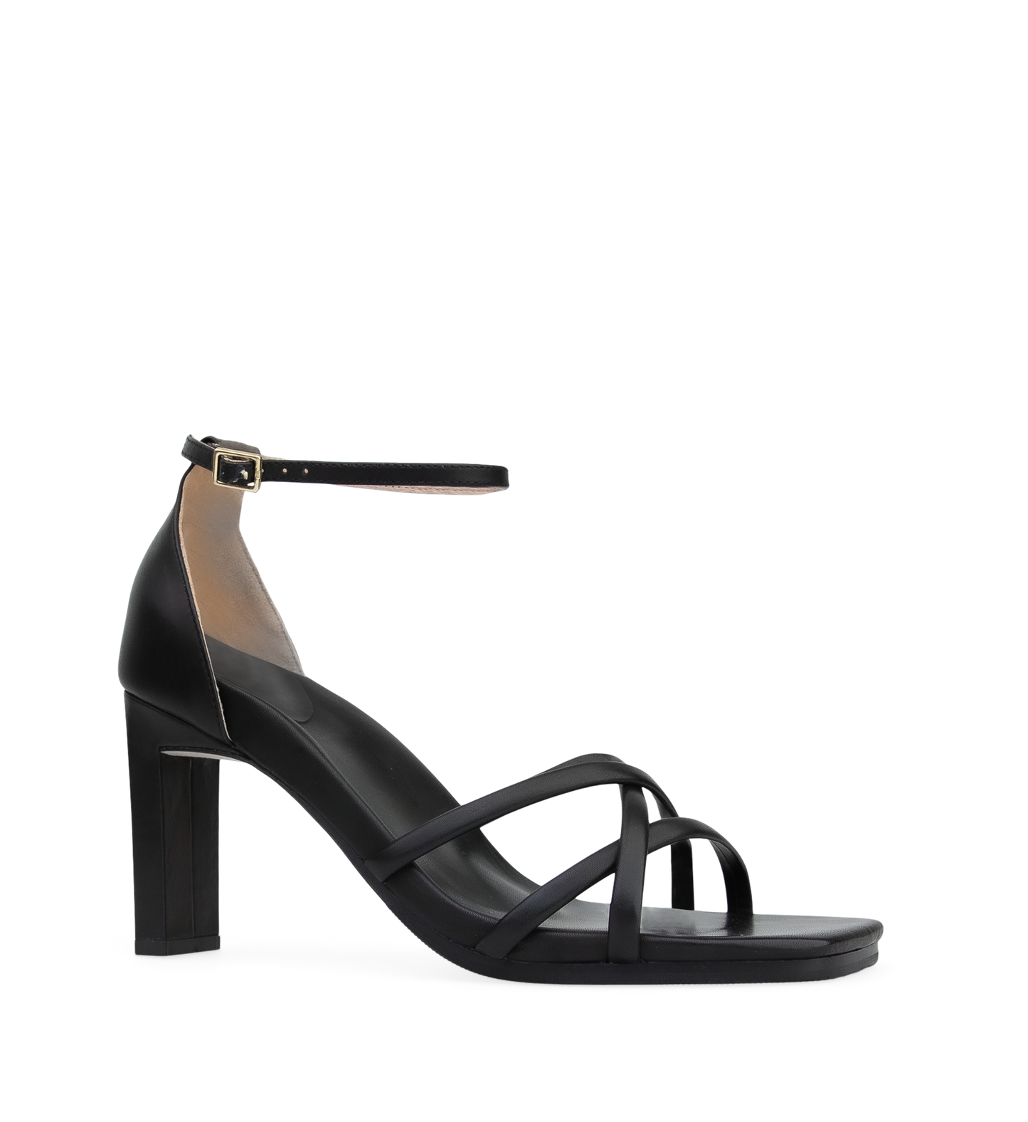 Greenlet Black Leather High Heels