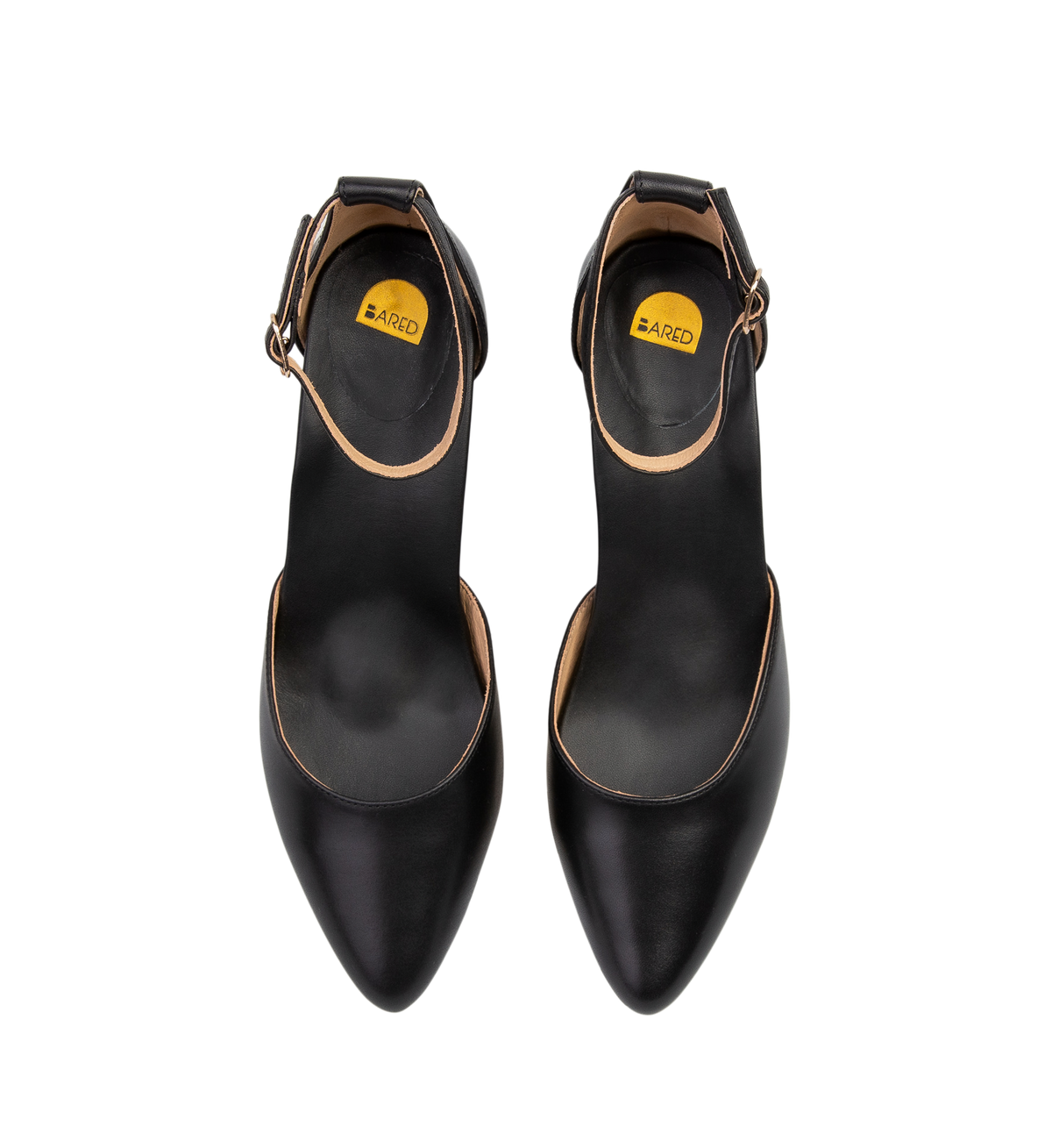 Griffon Black Leather Low Heels