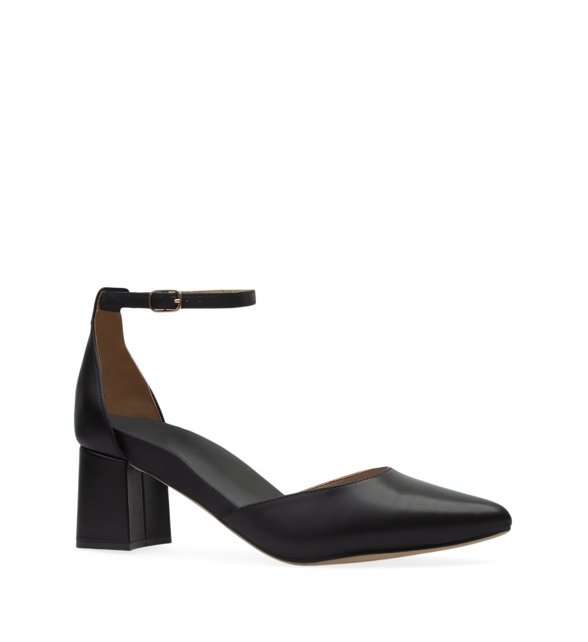 Griffon Black Leather Low Heels