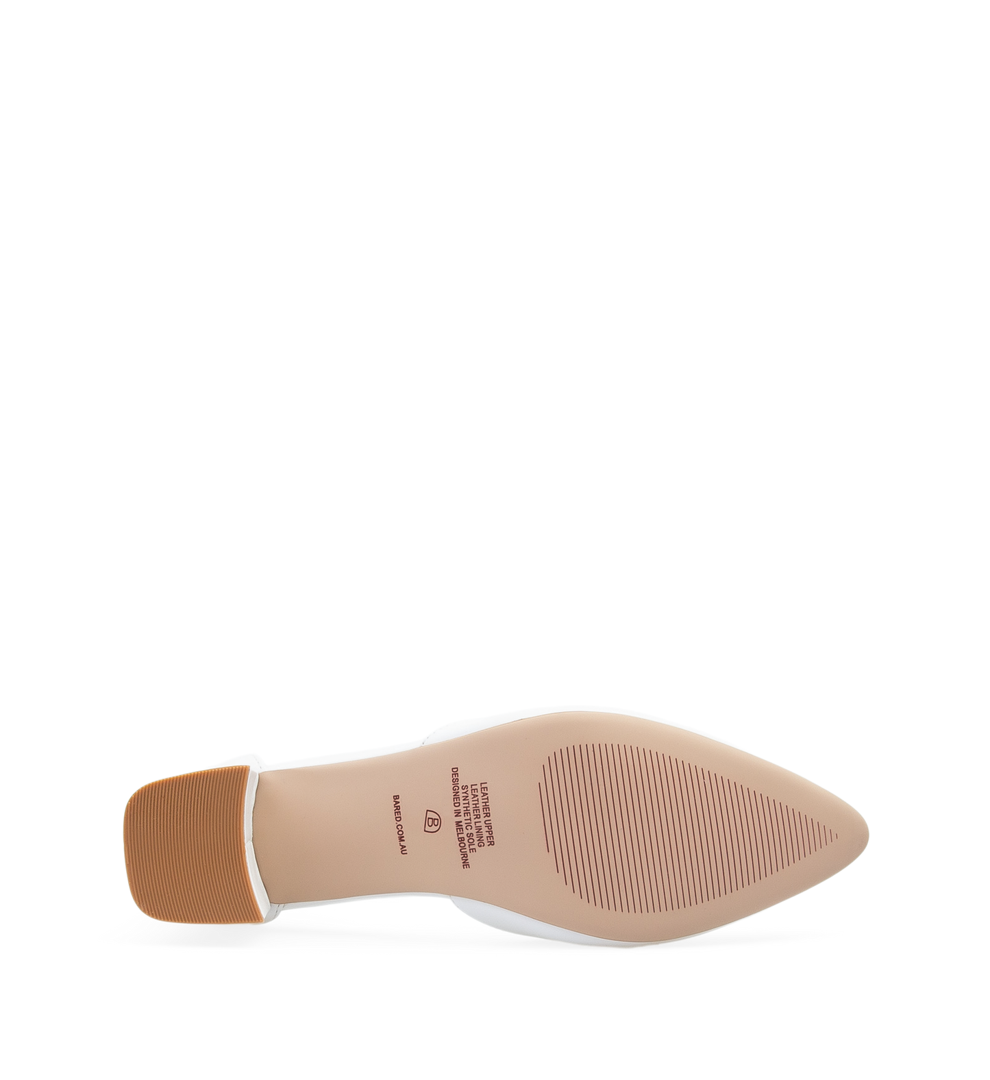 Griffon White Leather Low Heels