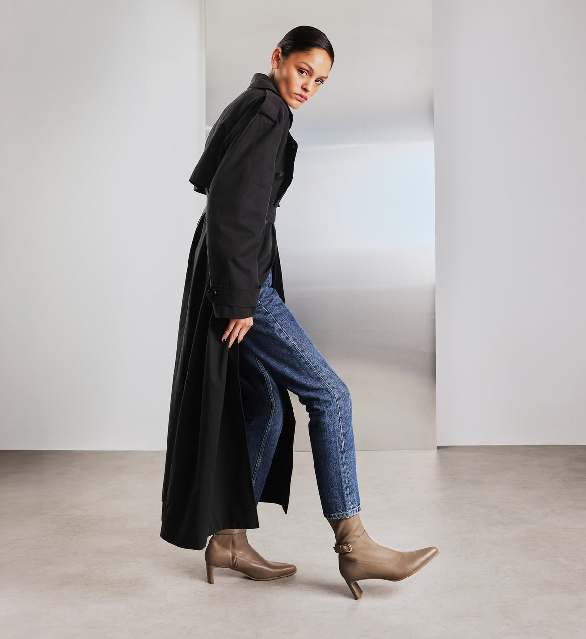Trocaz Stretch Leather Heeled Boots