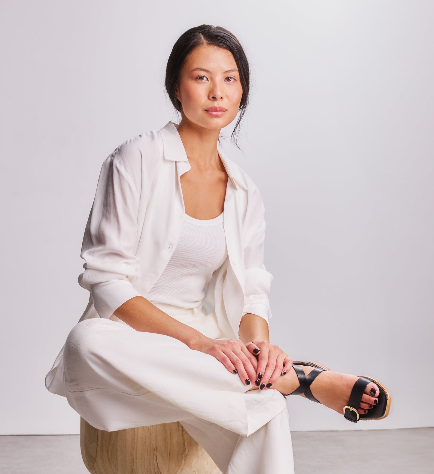 Cocoi Black Leather Sandals