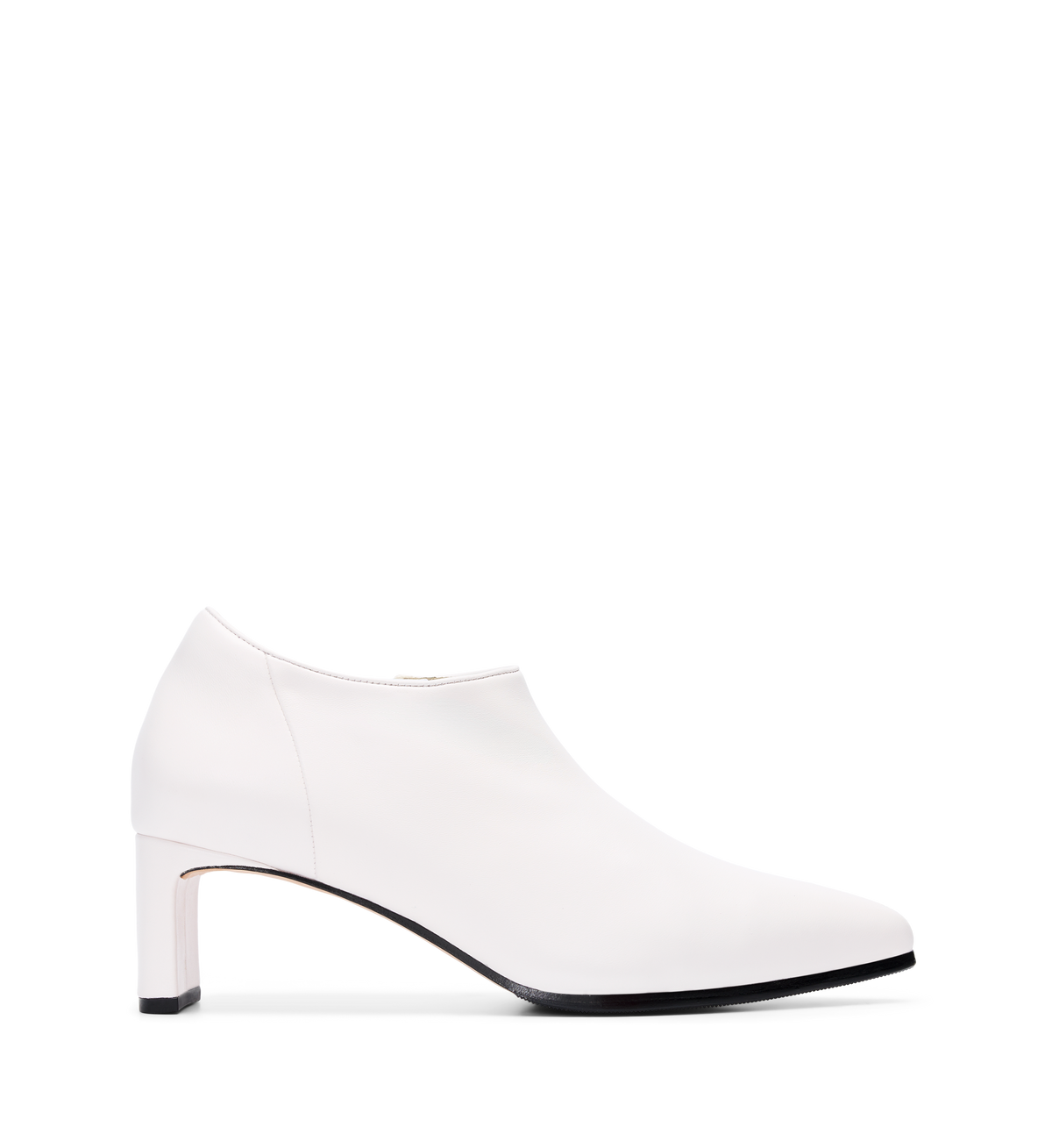 Habia White Leather Heeled Boots