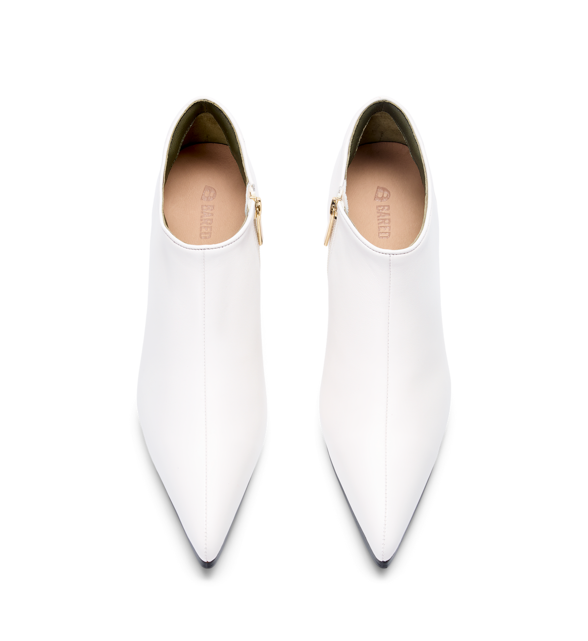 Habia White Leather Heeled Boots