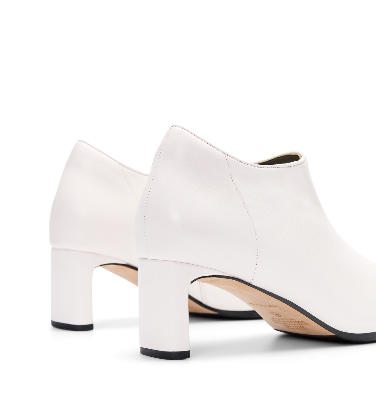 Habia White Leather Heeled Boots