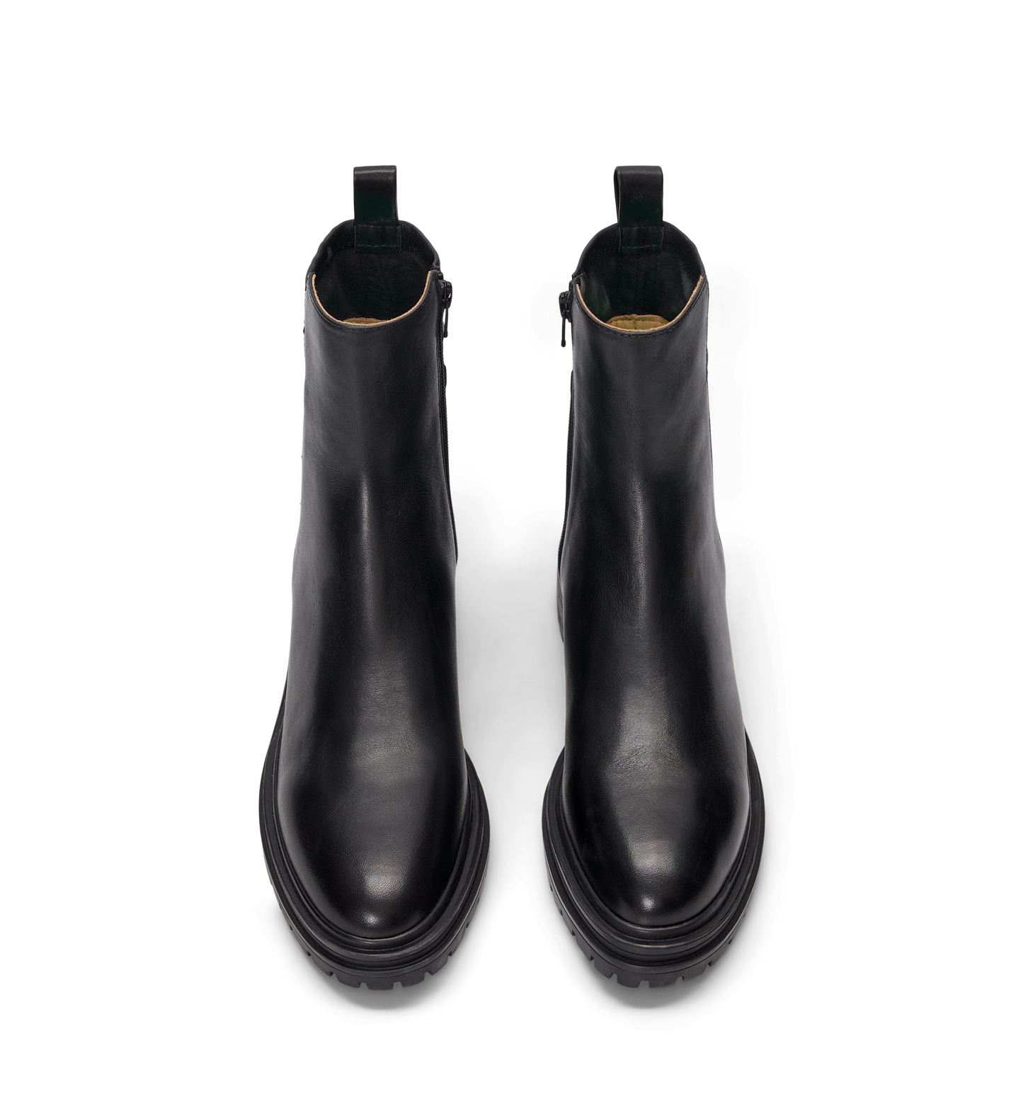 womens black chunky ankle boots with a sturdy sole