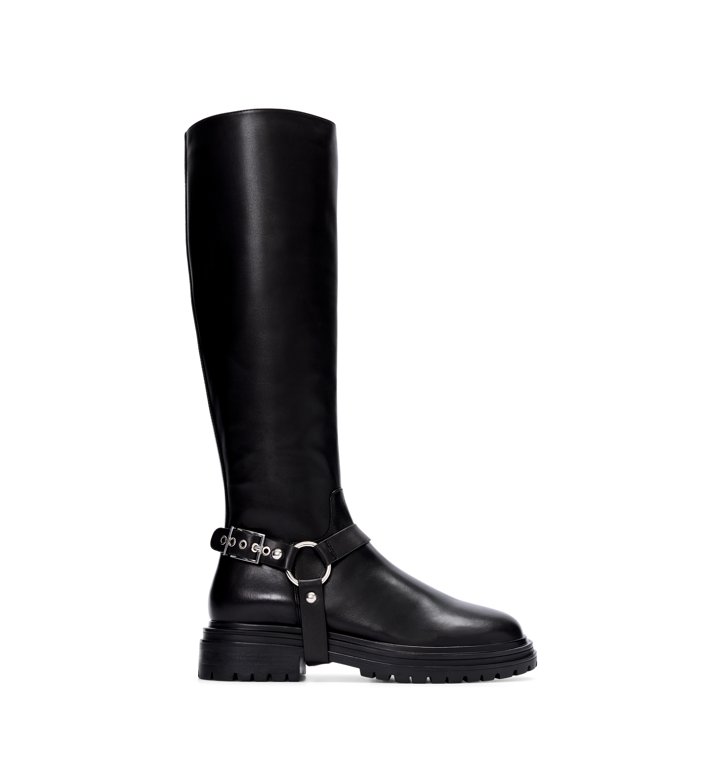 Hillstar Black Leather Knee High Boots