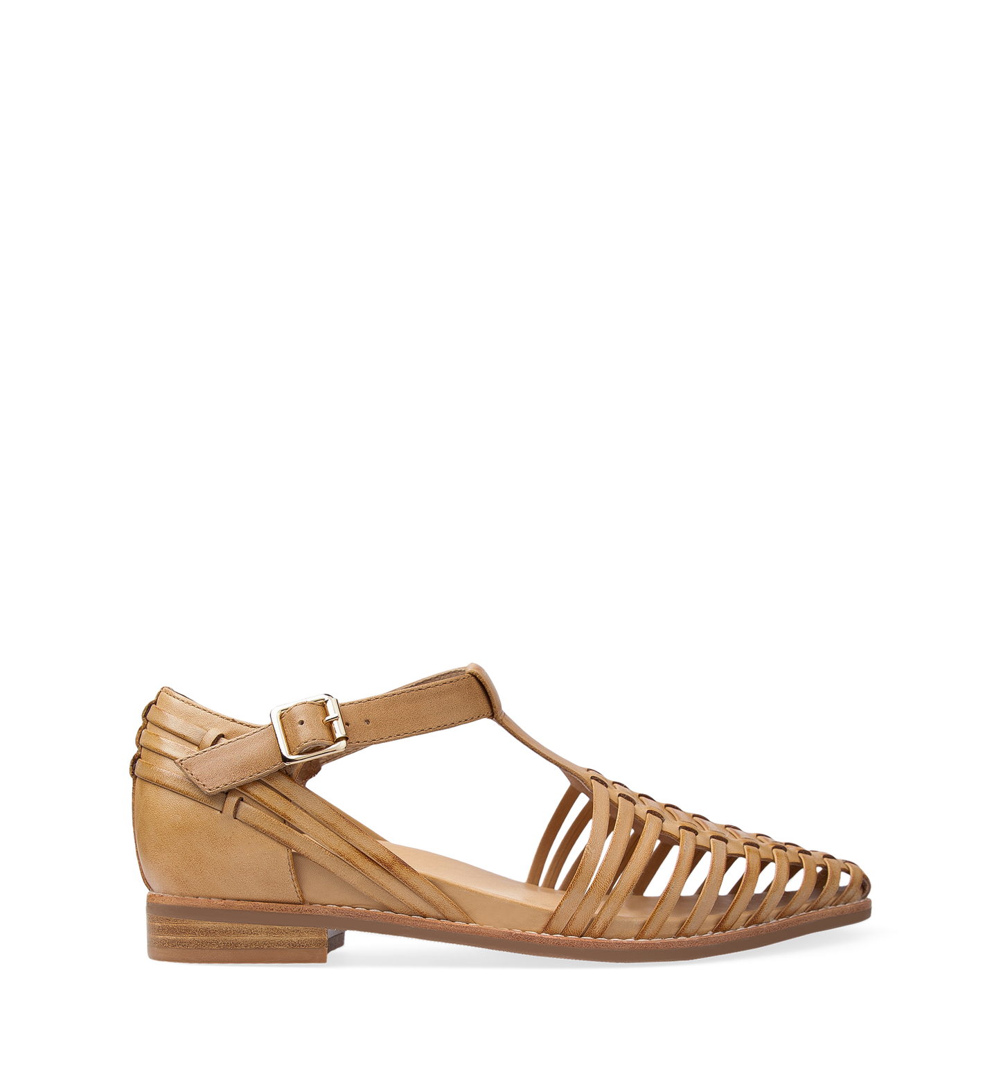 Honeyguide Tan Leather Woven Sandals