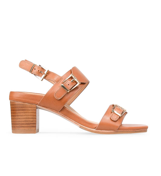 Hoopoe 2 Tan Leather Low Heels