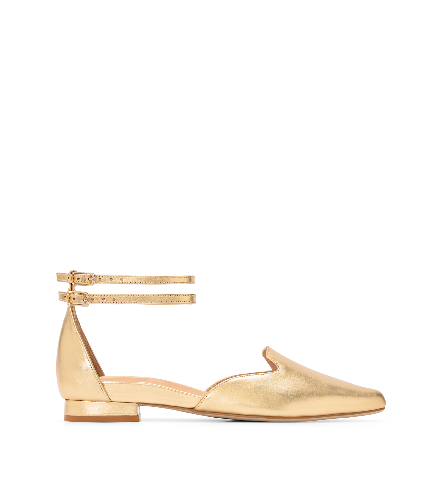 Iduna Gold Leather Flats
