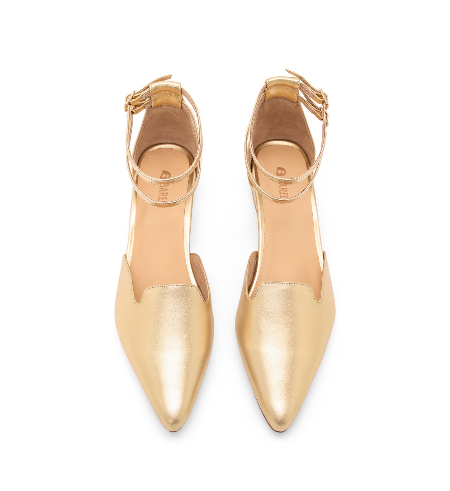 Iduna Gold Leather Flats