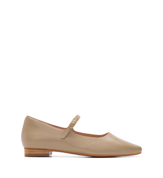 Inca 2 Taupe Leather Ballet Flats
