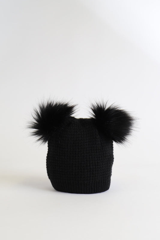 Girls Double Pom Beanie