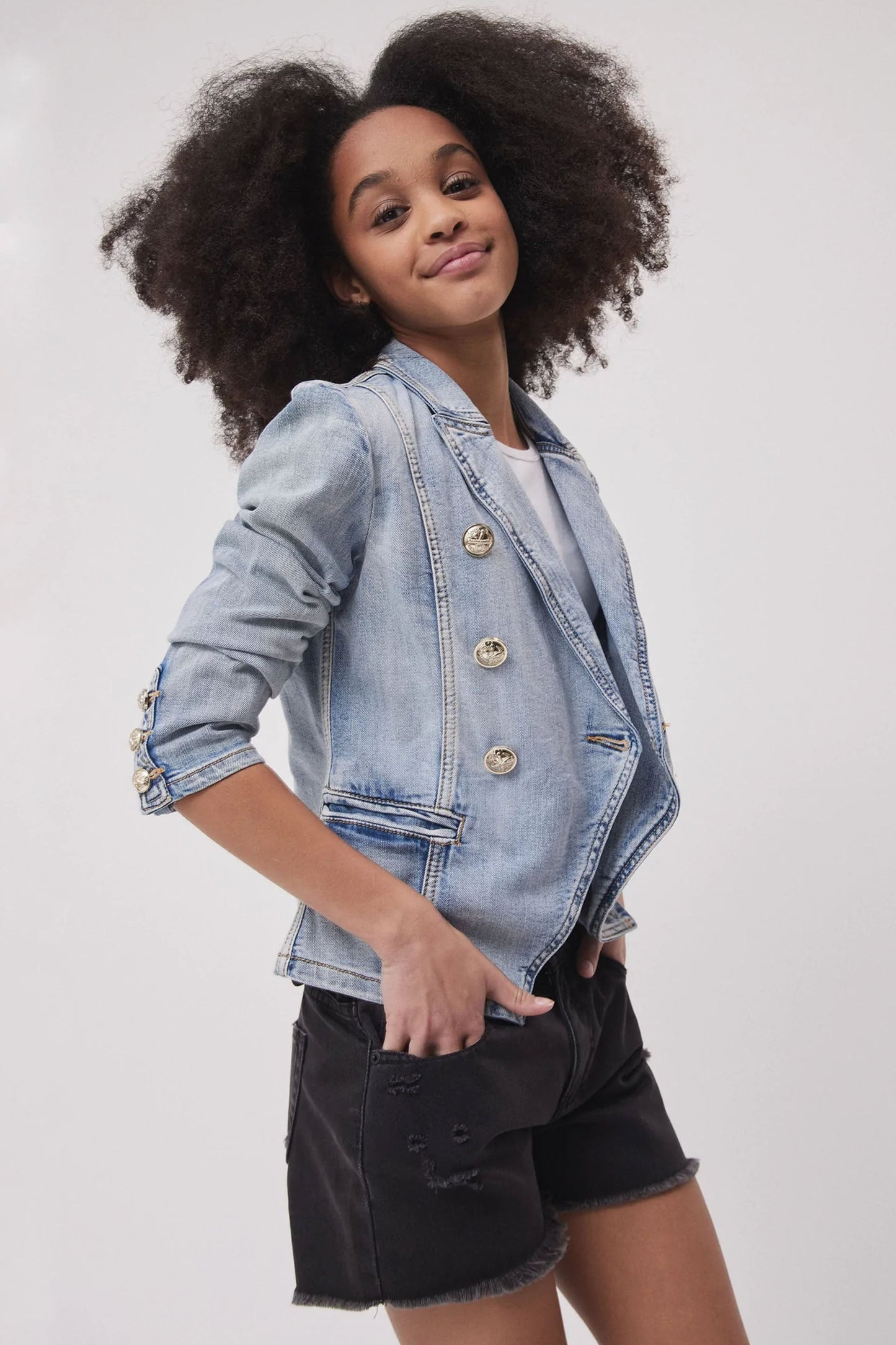 Girls Elly Denim Blazer Jacket