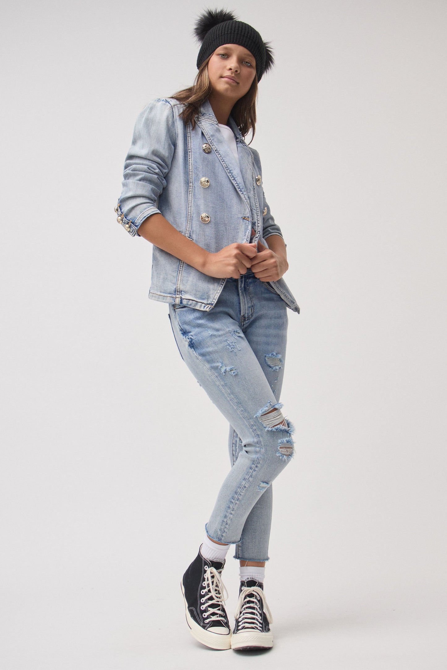 Girls Elly Denim Blazer Jacket