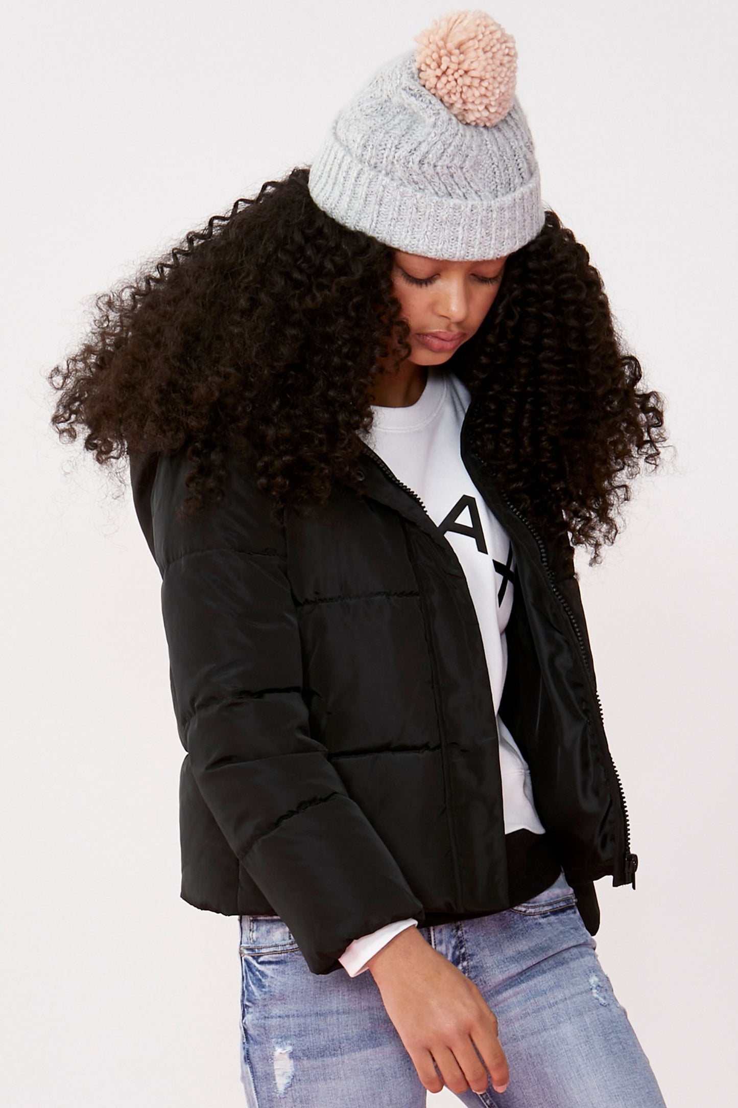 Girls Loren Crop Hooded Puffer