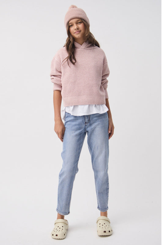 Girls Emily Hooded Knit Jumper