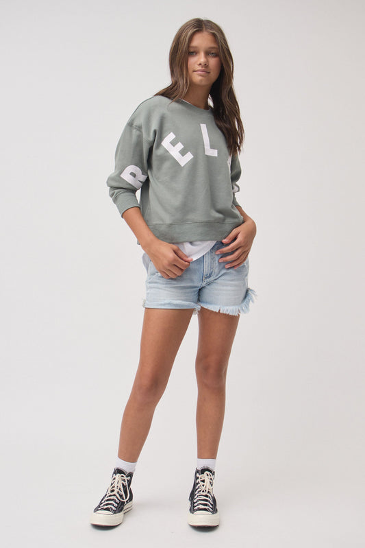 Girls Relax Cropped Crew