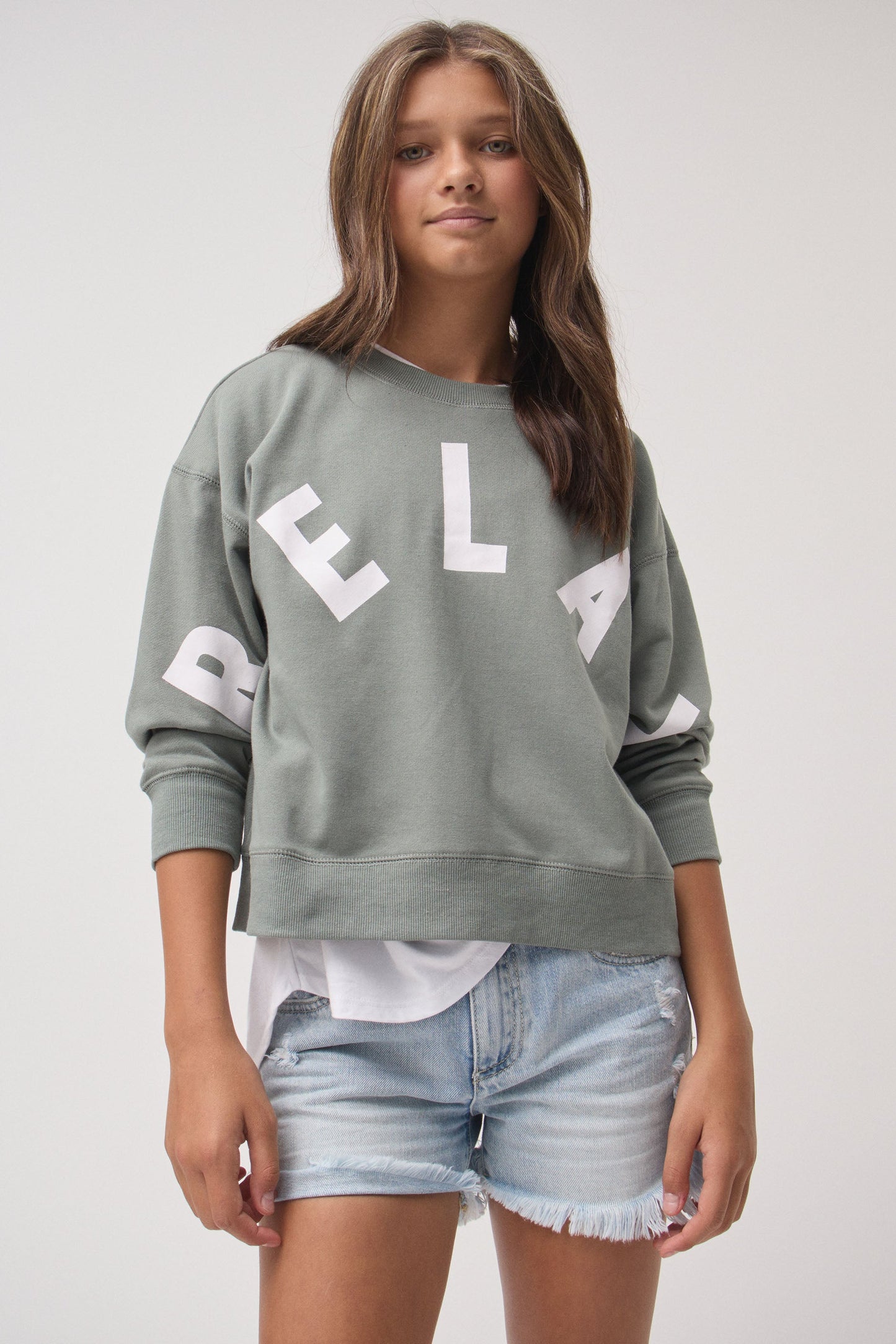 Girls Relax Cropped Crew