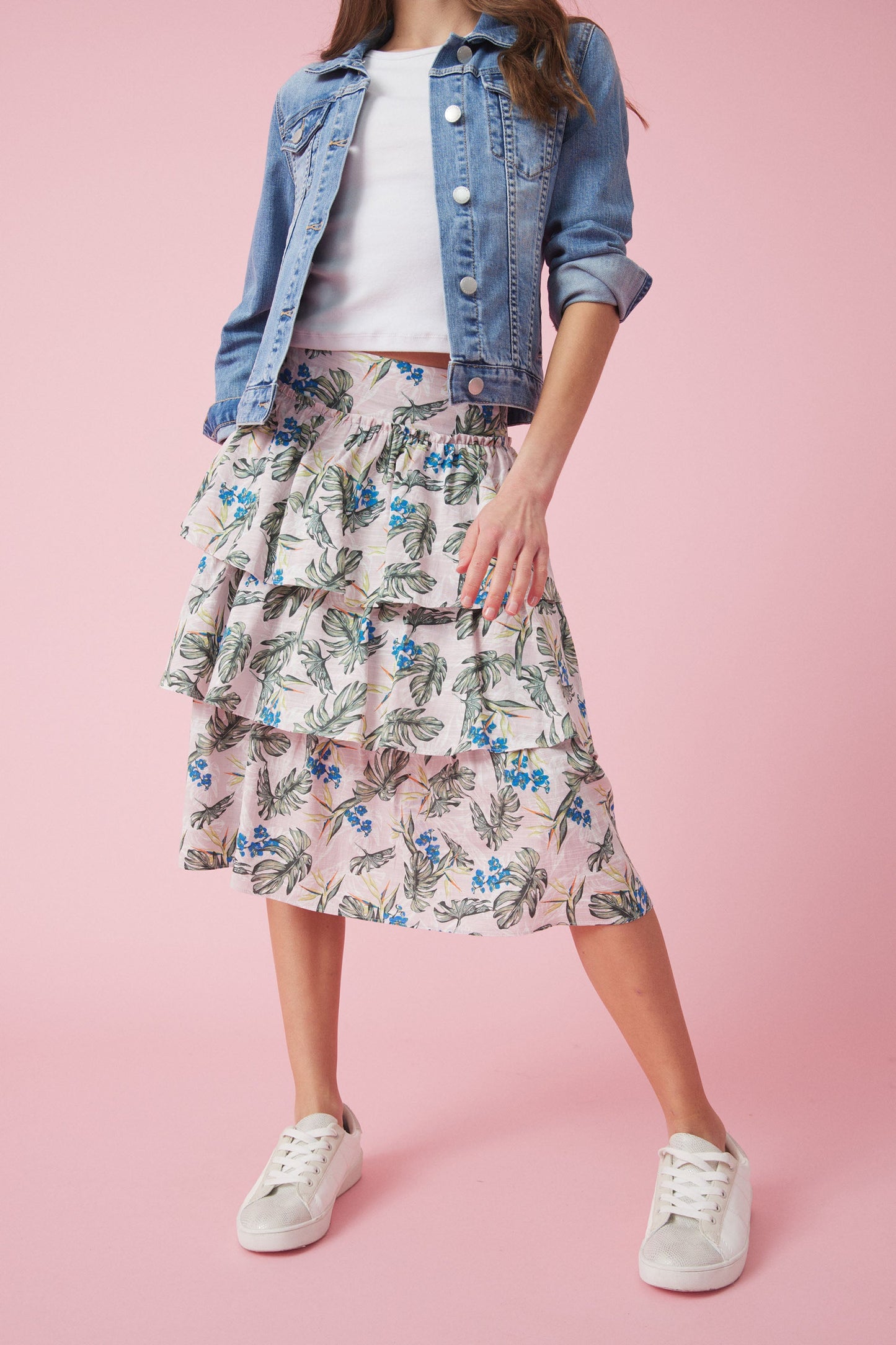 Girls Layla Ruffle Midi Skirt