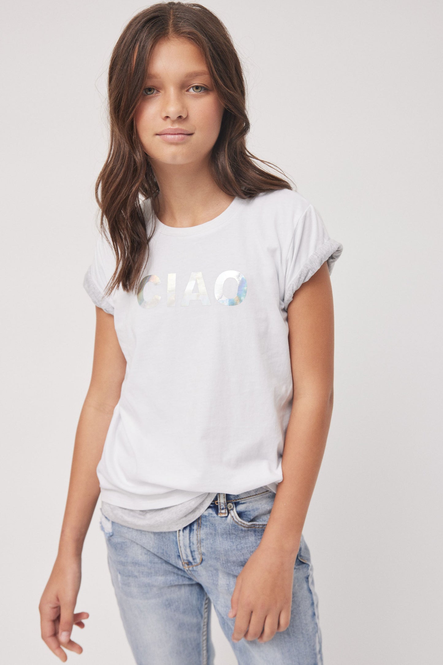 Girls Ciao Holographic Tee