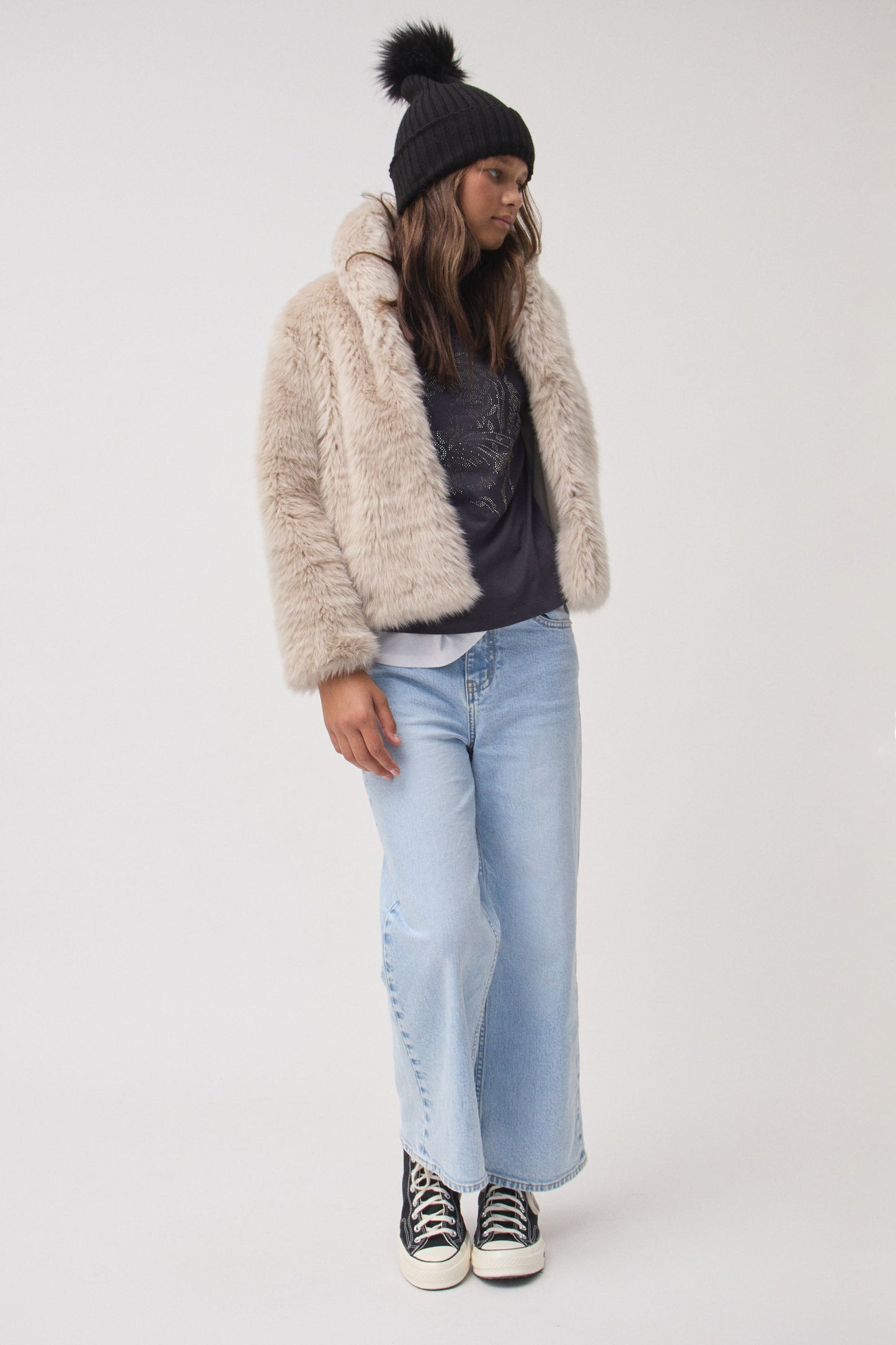 Girls Tiger Studded Tee