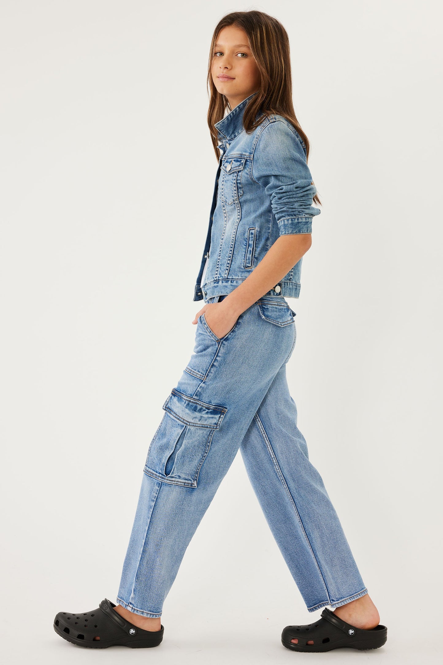 Girls Eliza Denim Cargo Jean