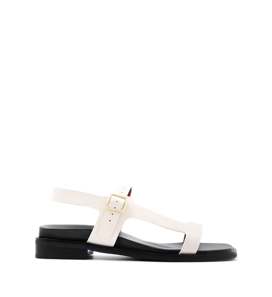 Kioea Off White Leather Sandals
