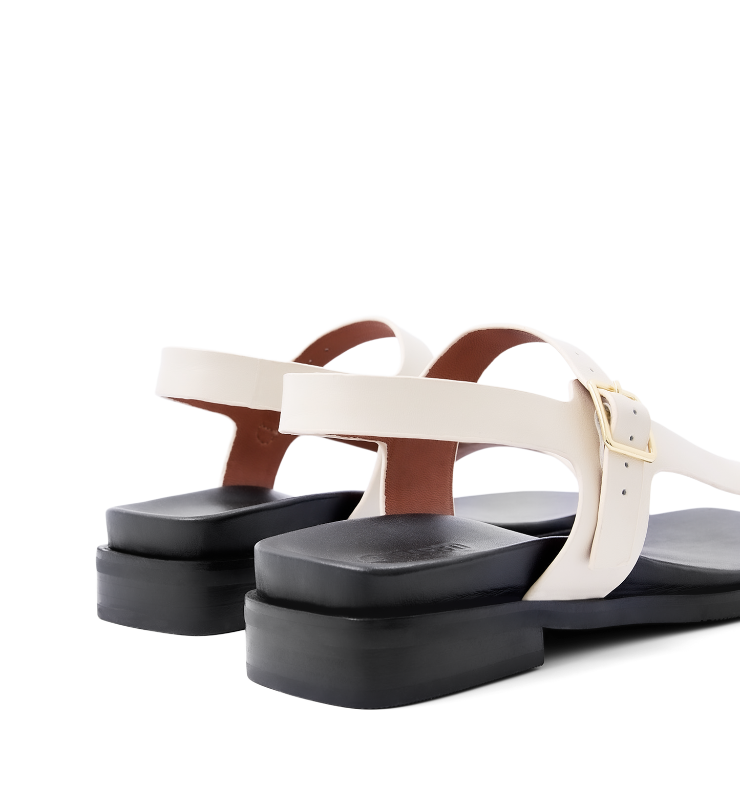 Kioea Off White Leather Sandals