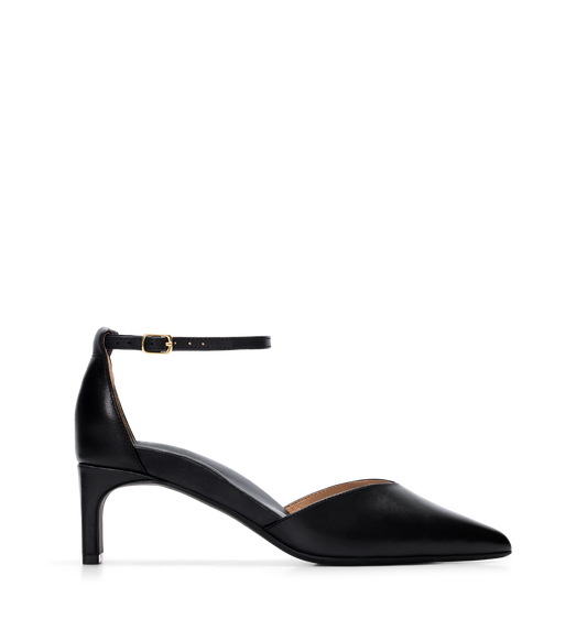 Lark Black leather Low Heels
