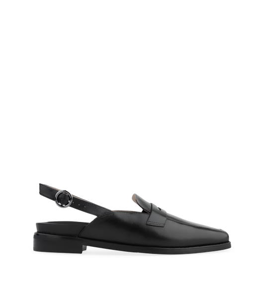 Macaw Black Leather Loafers