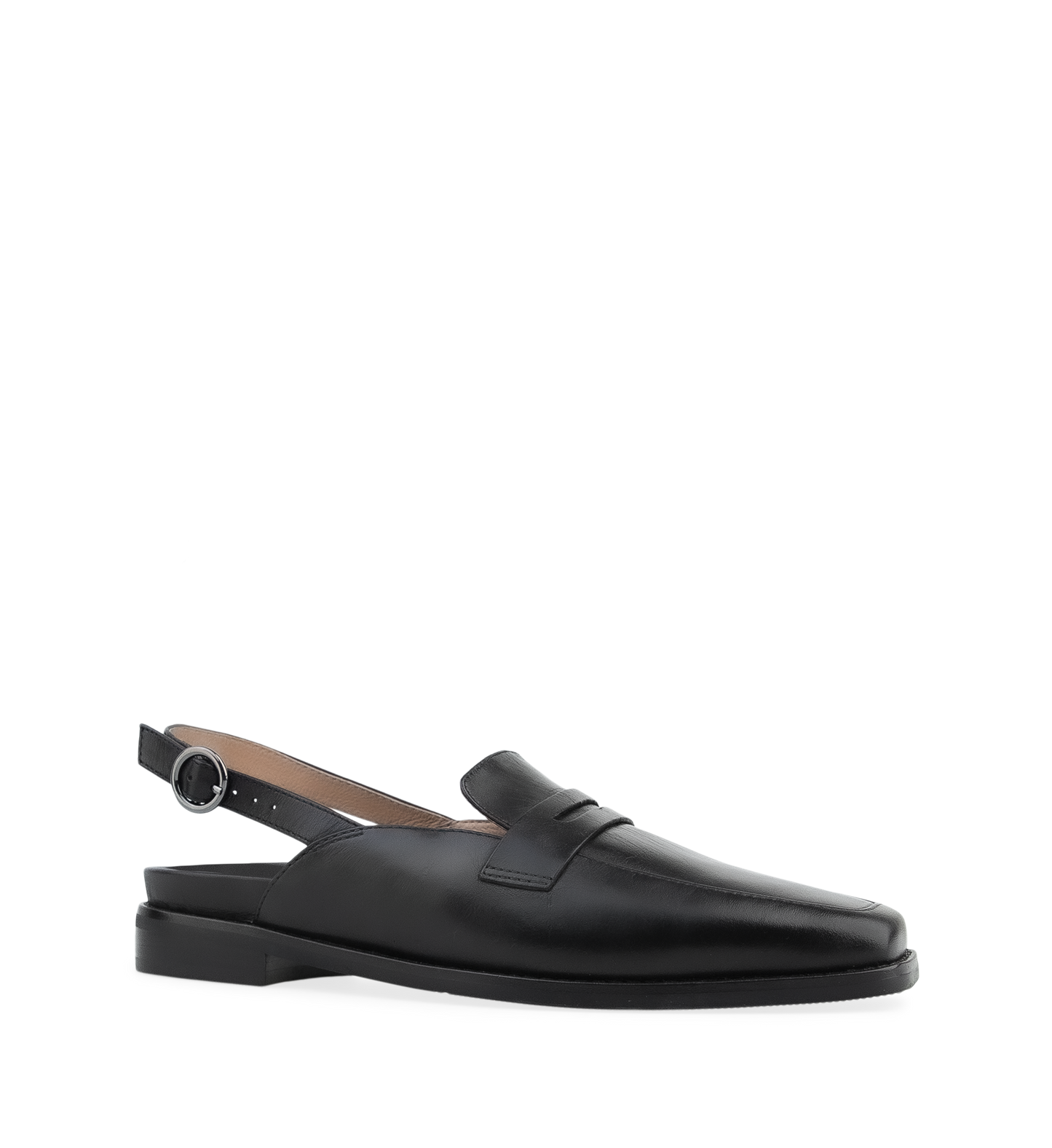 Macaw Black Leather Loafers