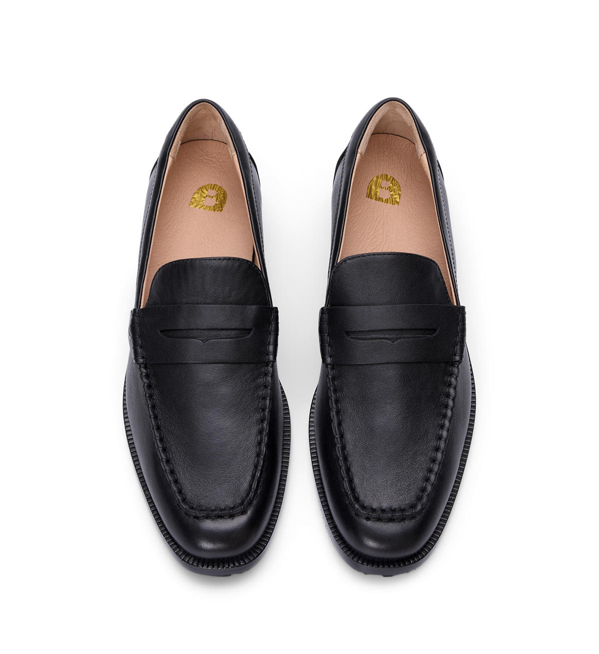 Bared Footwear Maleo Black Penny Loafers with premium leather