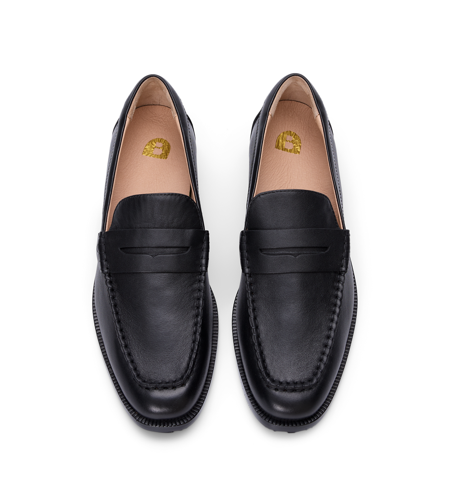 Bared Footwear Maleo Black Penny Loafers with premium leather
