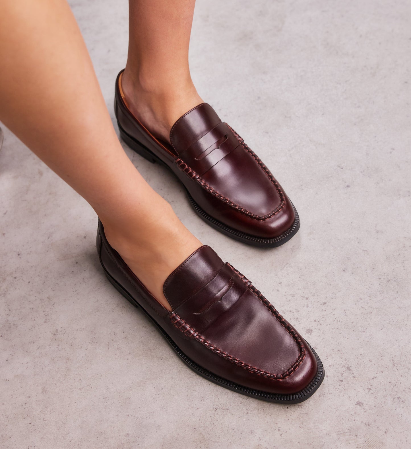 Maleo Mahogany Brown Boxed Leather Loafers