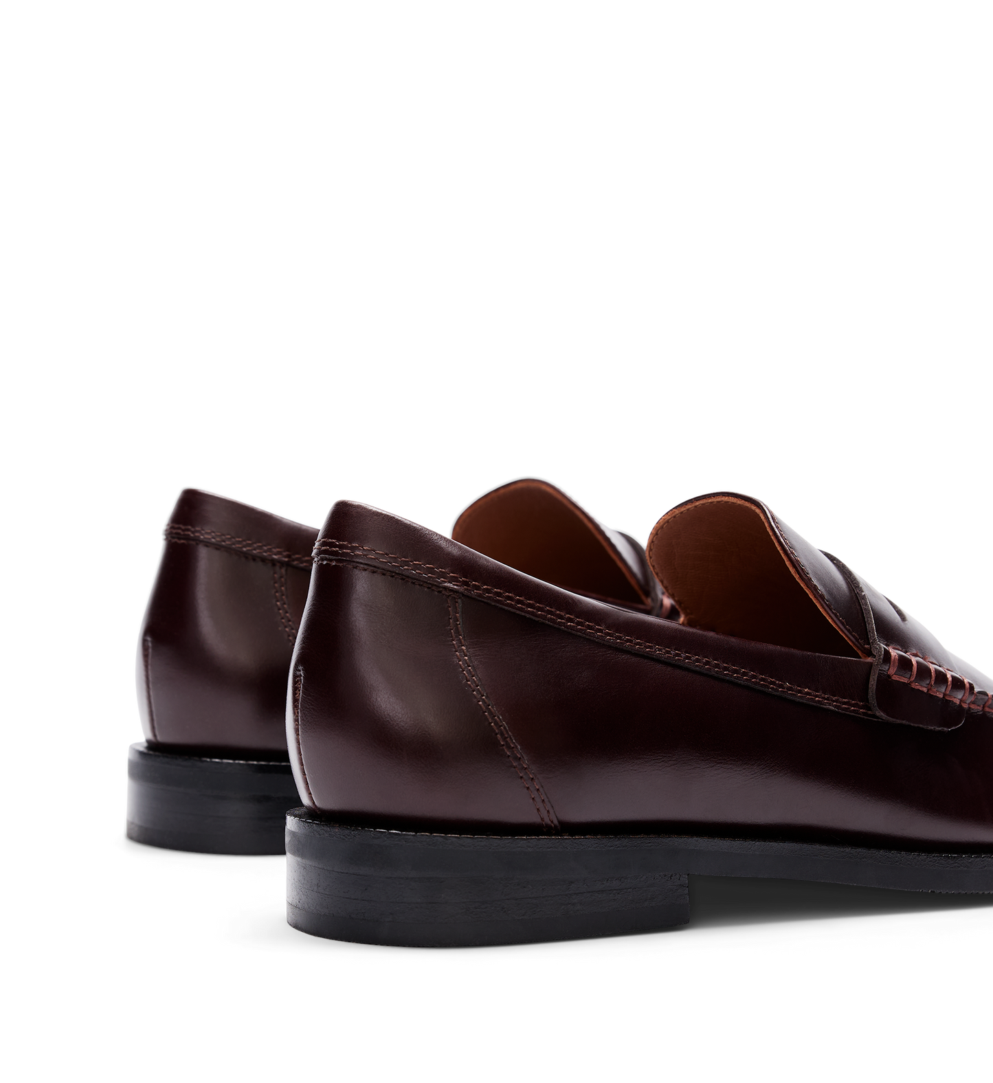close up on the bared footwear maleo brown loafers