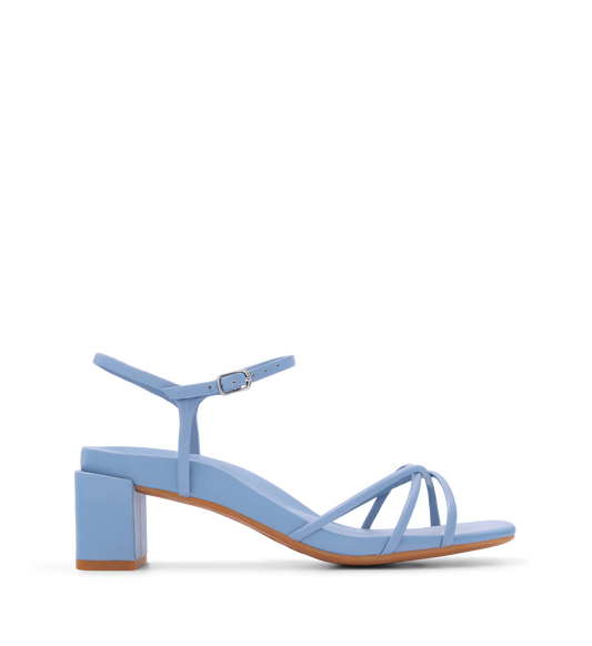 Mamo Dusk Blue Leather Low Heels