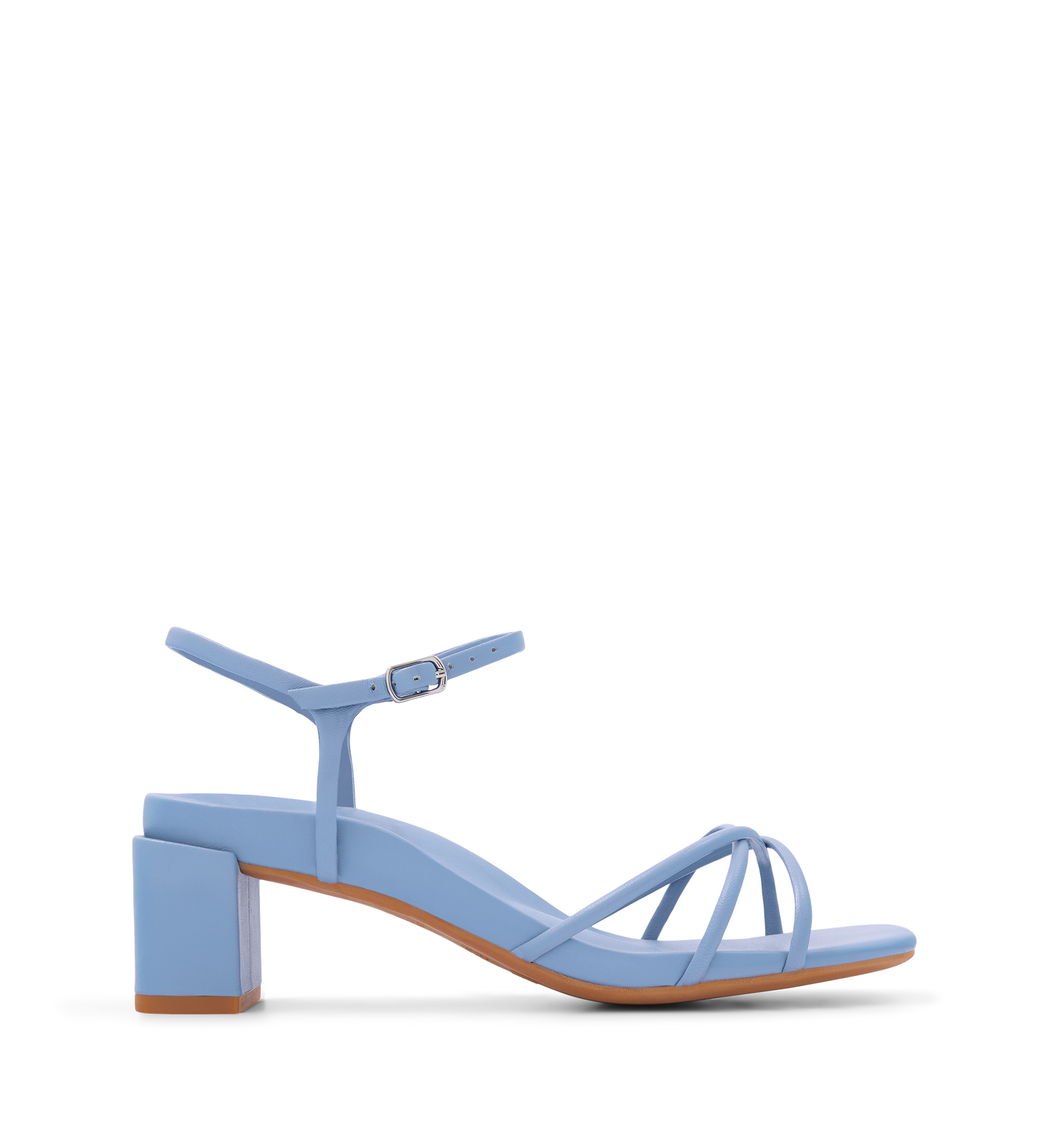 Mamo Dusk Blue Leather Low Heels