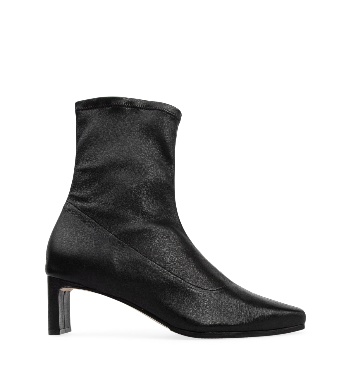 Mimid Black Stretch Leather Heeled Boots