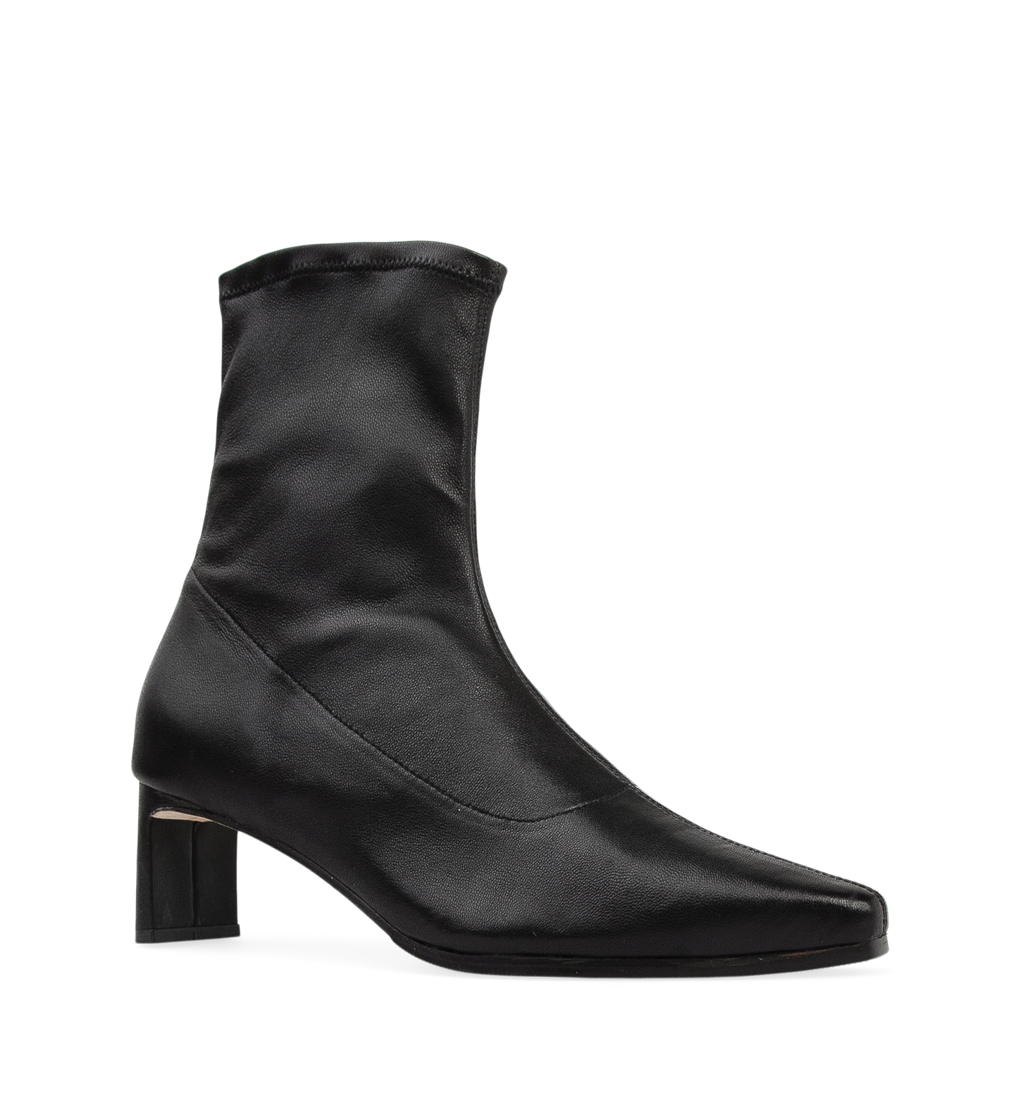 Mimid Stretch Leather Heeled Boots