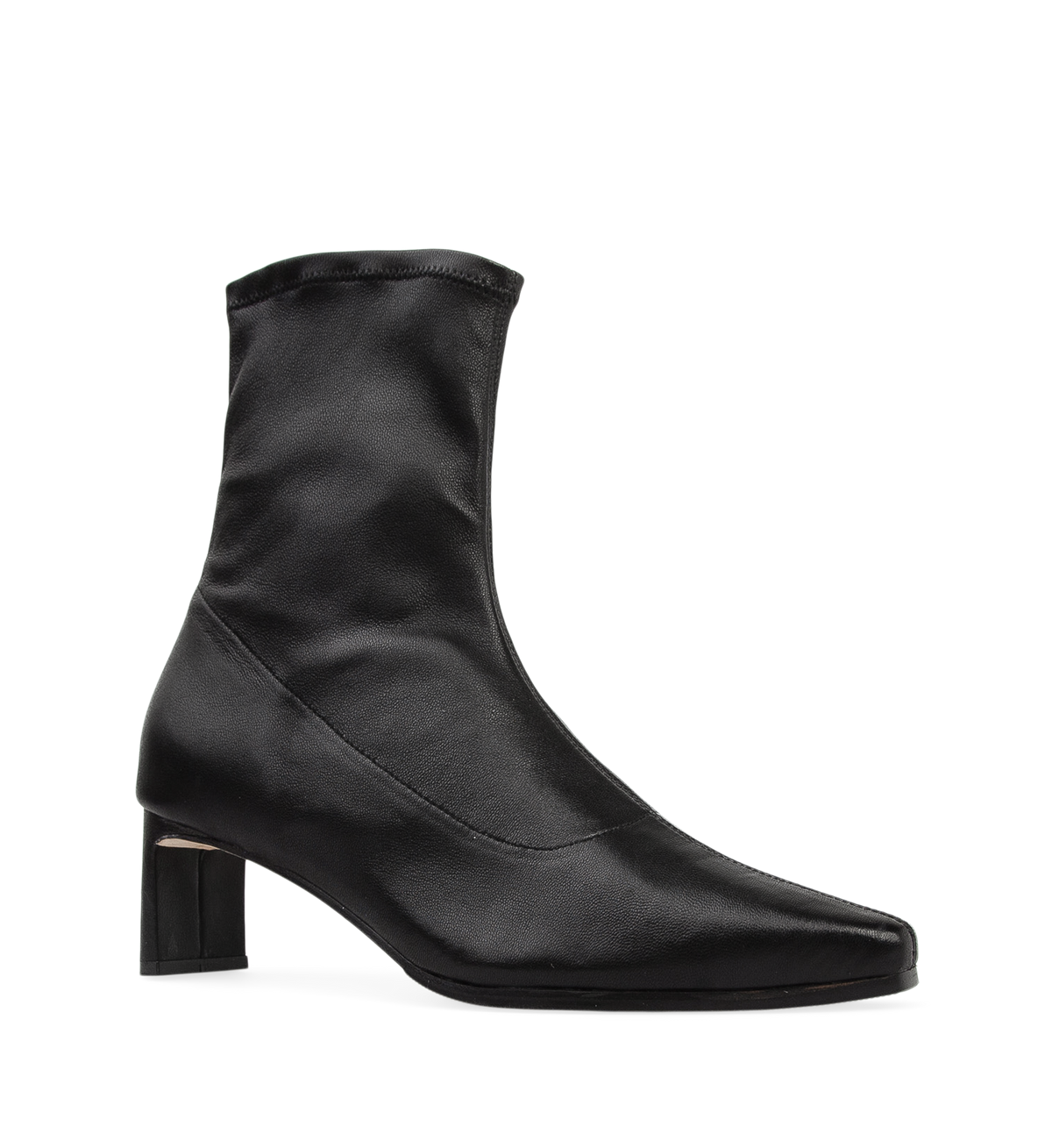 Mimid Black Stretch Leather Heeled Boots